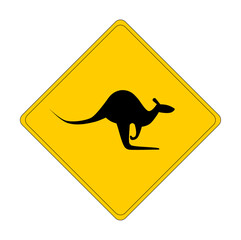 Kangaroo Road Sign