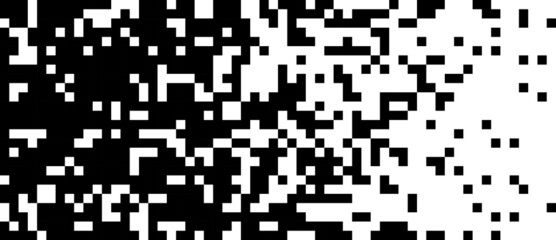 Pixel. Background from black squares. Falling squares in pixel style. Vector illustration