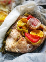 baked fish with vegetables