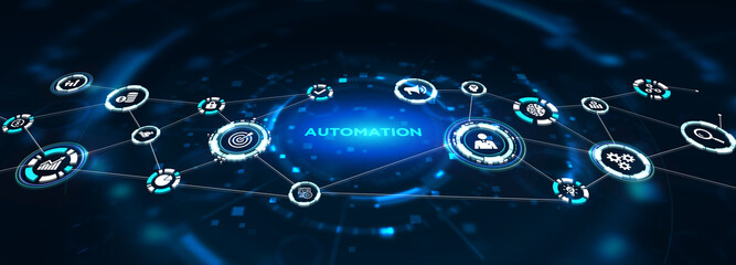 Automation Software concept as an innovation.  Business, Technology, Internet and network concept.3d illustration