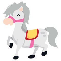 Cartoon Grey Horse