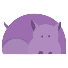 Cartoon Purple Hippo