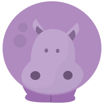 Cartoon Purple Hippo
