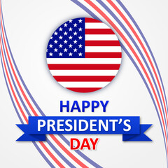 happy president's day in circle american flag square social media template