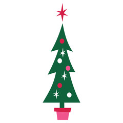Cartoon Retro Christmas Tree