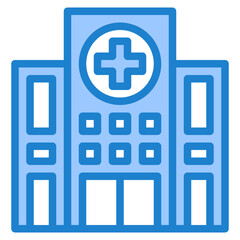 Obraz premium hospital building blue style icon
