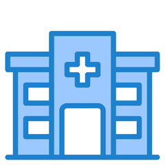 hospital building blue style icon