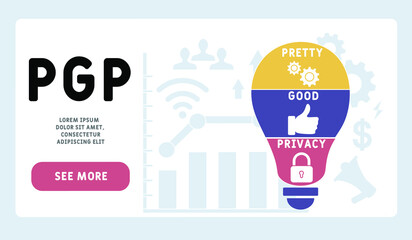 PGP - Pretty Good Privacy acronym. business concept background.  vector illustration concept with keywords and icons. lettering illustration with icons for web banner, flyer, landing pag