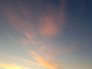 Fototapeta na wymiar Yellow clouds in the evening sky