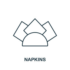 Napkins icon. Line element from restaurant collection. Linear Napkins icon sign for web design, infographics and more.