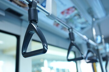 Hanging Strap on Bus in Japan - 日本  バス つり革 - obrazy, fototapety, plakaty
