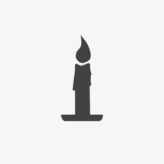 candle icon vector on grey background