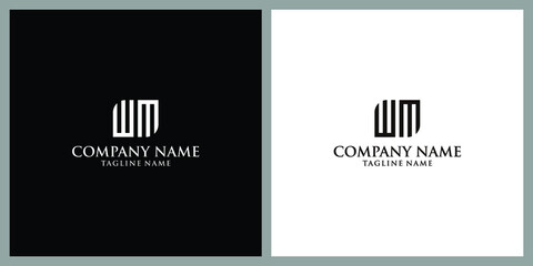 Elegant stylized letter WM logo design A great brand for companies