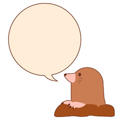 モグラと吹き出しフレームの素材