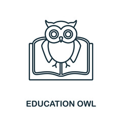 Education Owl icon. Line element from school education collection. Linear Education Owl icon sign for web design, infographics and more.