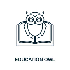 Education Owl icon. Line element from school education collection. Linear Education Owl icon sign for web design, infographics and more.