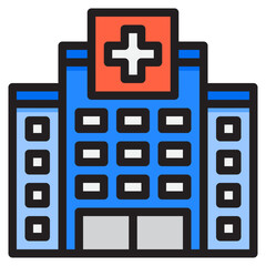 Obraz premium hospital building color line style icon