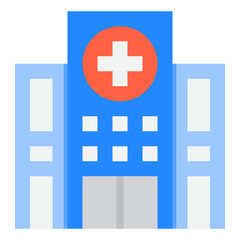 Obraz premium hospital building flat style icon