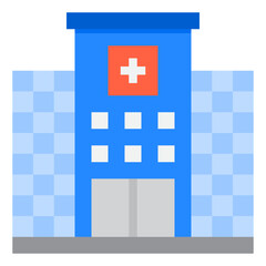 hospital building flat style icon