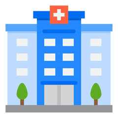 hospital building flat style icon
