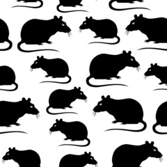 Silhouette rat pattern seamless