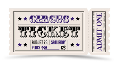 Template of old circus ticket 