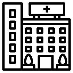 hospital building outline style icon