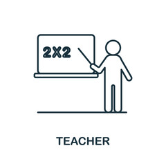 Teacher icon. Line element from school education collection. Linear Teacher icon sign for web design, infographics and more.