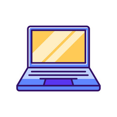 Laptop icon with colorful design isolated on white background. Simple laptop vector illustration