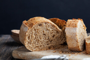 fresh delicious bread made from flour and other natural products