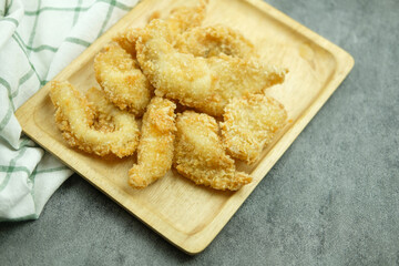 Crisp fried calamari or deep fried squid