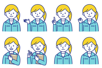 人 作業着  イラスト AI 素材 ベクター