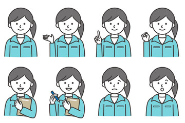 人 作業着  イラスト AI 素材 ベクター