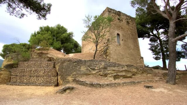 Saint-Michel keep, the only vestige of Cucuron castle in the Luberon valley in Provence, France