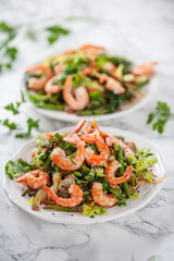 Asian Fried Shrimps with Buckwheat Noodles