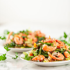 Asian Fried Shrimps with Buckwheat Noodles