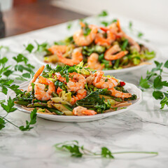 Asian Fried Shrimps with Buckwheat Noodles