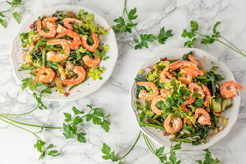 Asian Fried Shrimps with Buckwheat Noodles