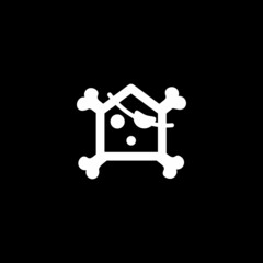 haunted house theme, house and pirate combination vector
