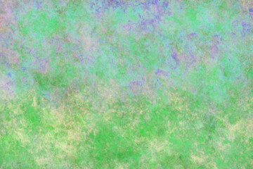 淡い黄色と紫の水彩グラデーション地に緑のグランジ