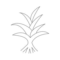 Simple tree outline, coloring book for children - 3