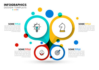 Infographic template with icons and 4 options or steps. Butterfly