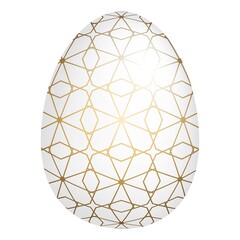 Decorative hand drawn white egg with golden patterns. Abstract ornament vector illustration for Happy Easter holiday isolated on white background