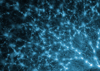 Sparks or neurons, glowing network abstract