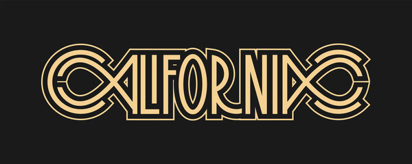California hand drawn lettering. Decorative vector text .