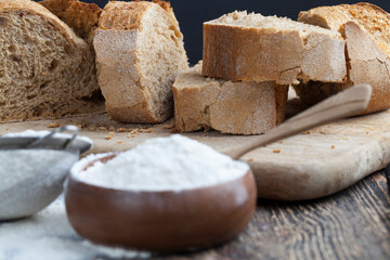 fresh delicious bread made from flour and other natural products