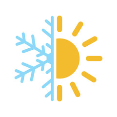 Air con icon, cold and hot temperature, vector illustration symbol