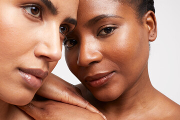 Close-up of two pensive women