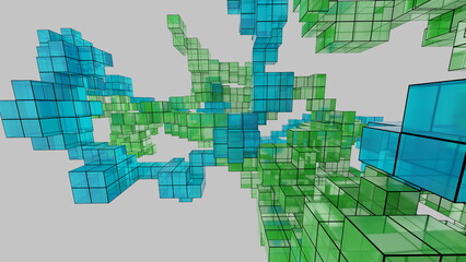 Obraz premium 抽象的なブロックの背景