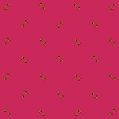 Colorful pattern of paper drinking cups on pink background. Top view. Flat lay. Pop art design